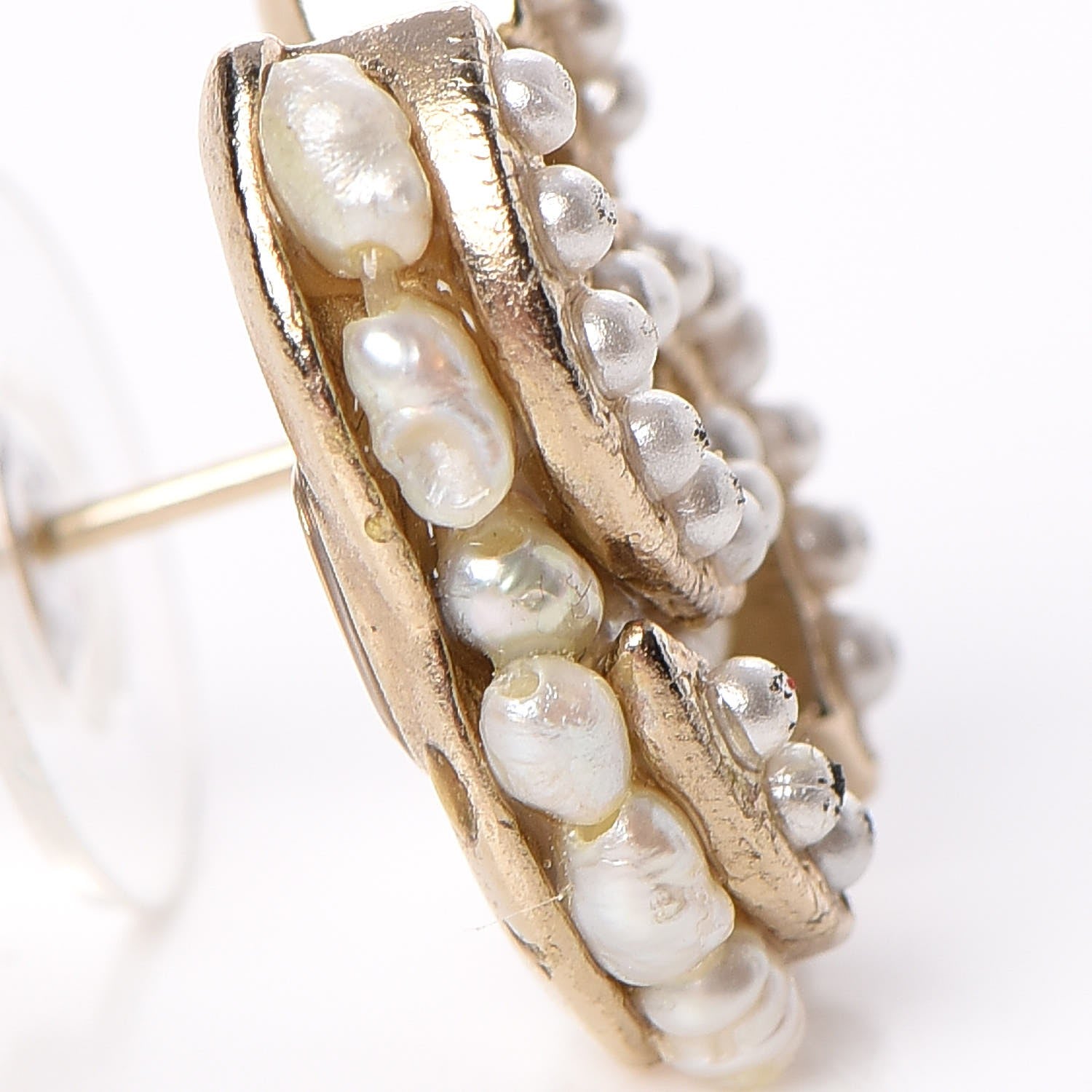 Chanel Pearl CC Earrings Light Gold 10 of 10
