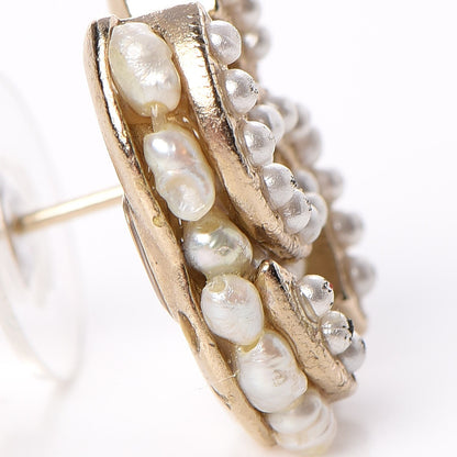 Chanel Pearl CC Earrings Light Gold 10 of 10