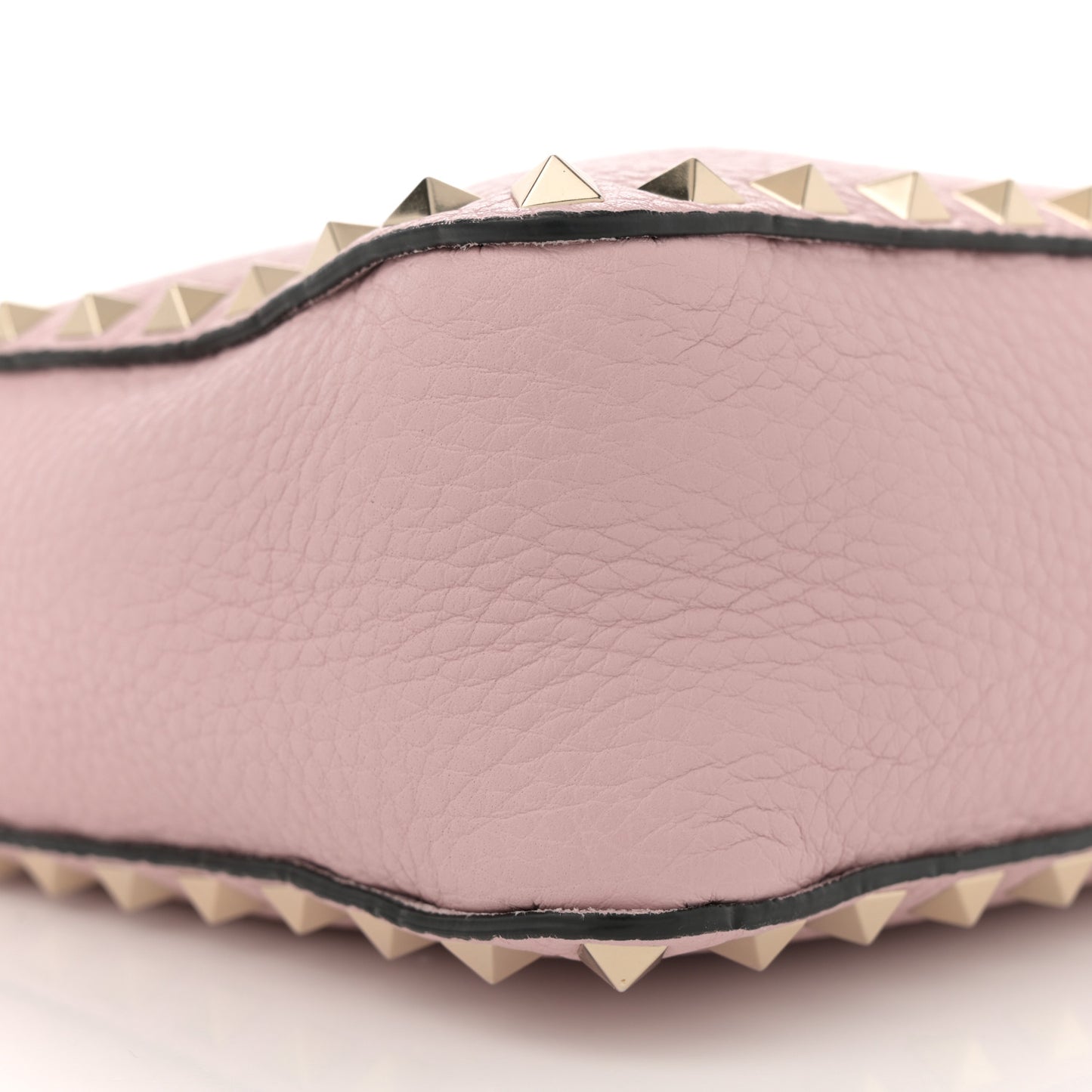 Pebbled Calfskin Mini Rockstud Flip-Lock Messenger Bag Water Rose