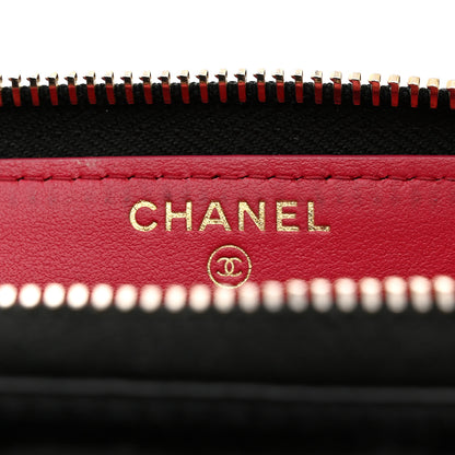 Chanel Shiny Aged Calfskin Quilted CC Wallet Black 6 of 10
