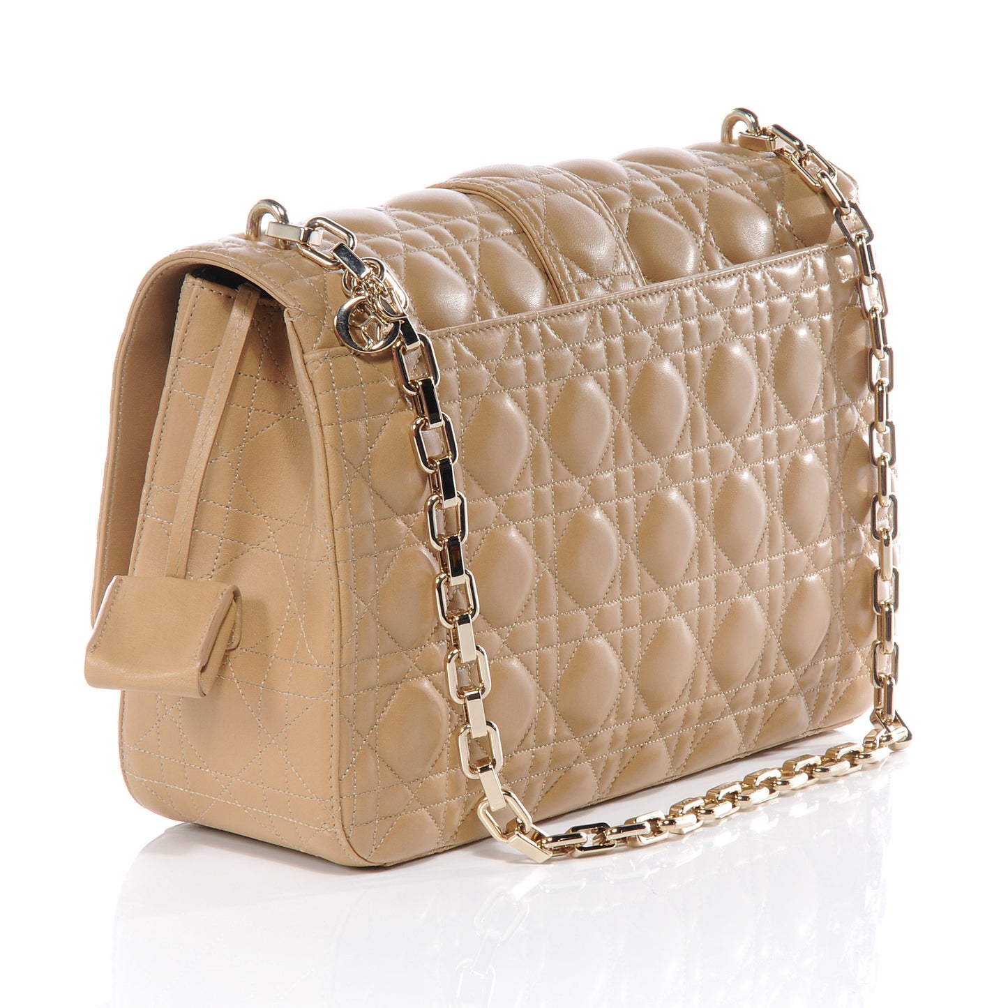 Lambskin Cannage Large Miss Dior Flap Beige