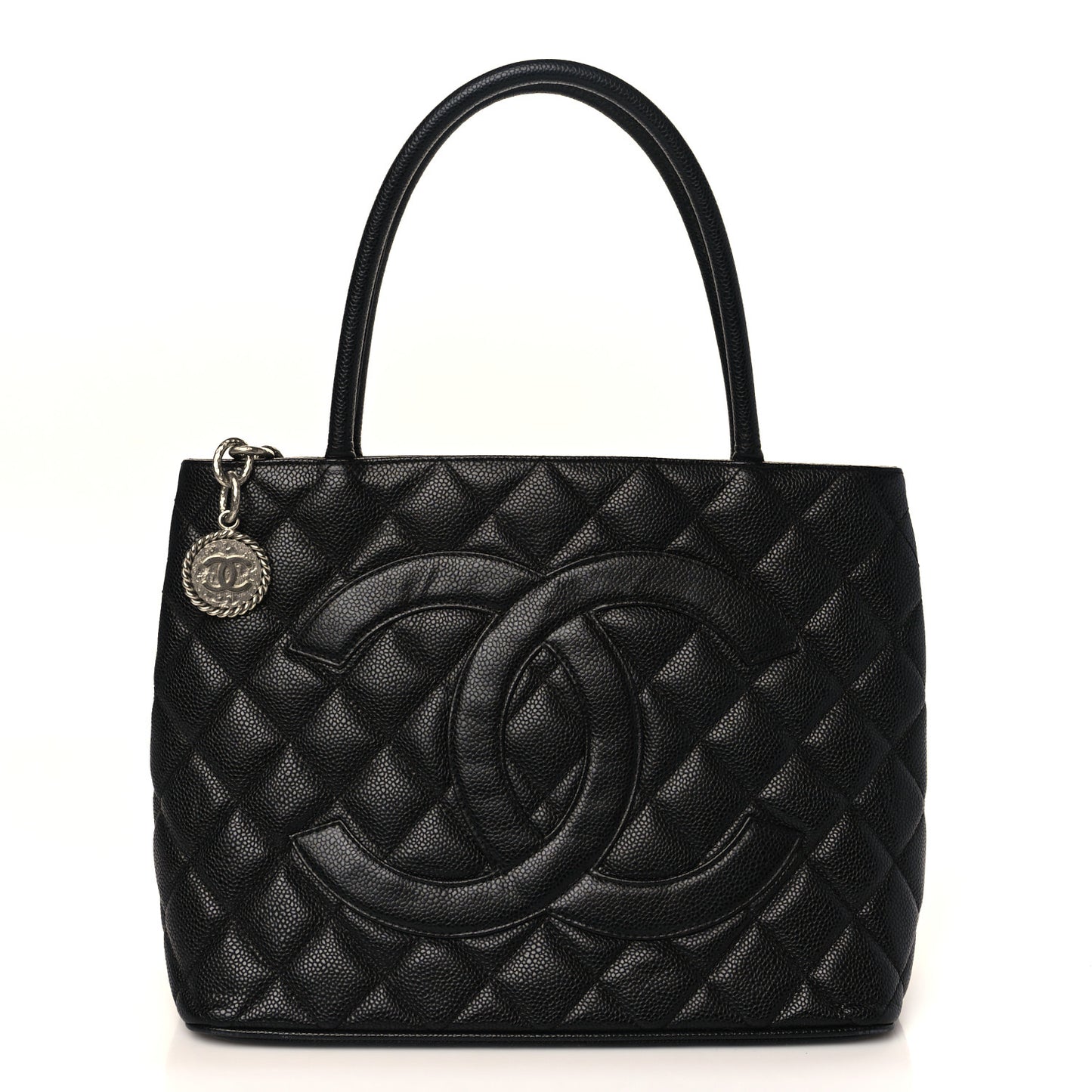 Caviar Quilted Medallion Tote Black