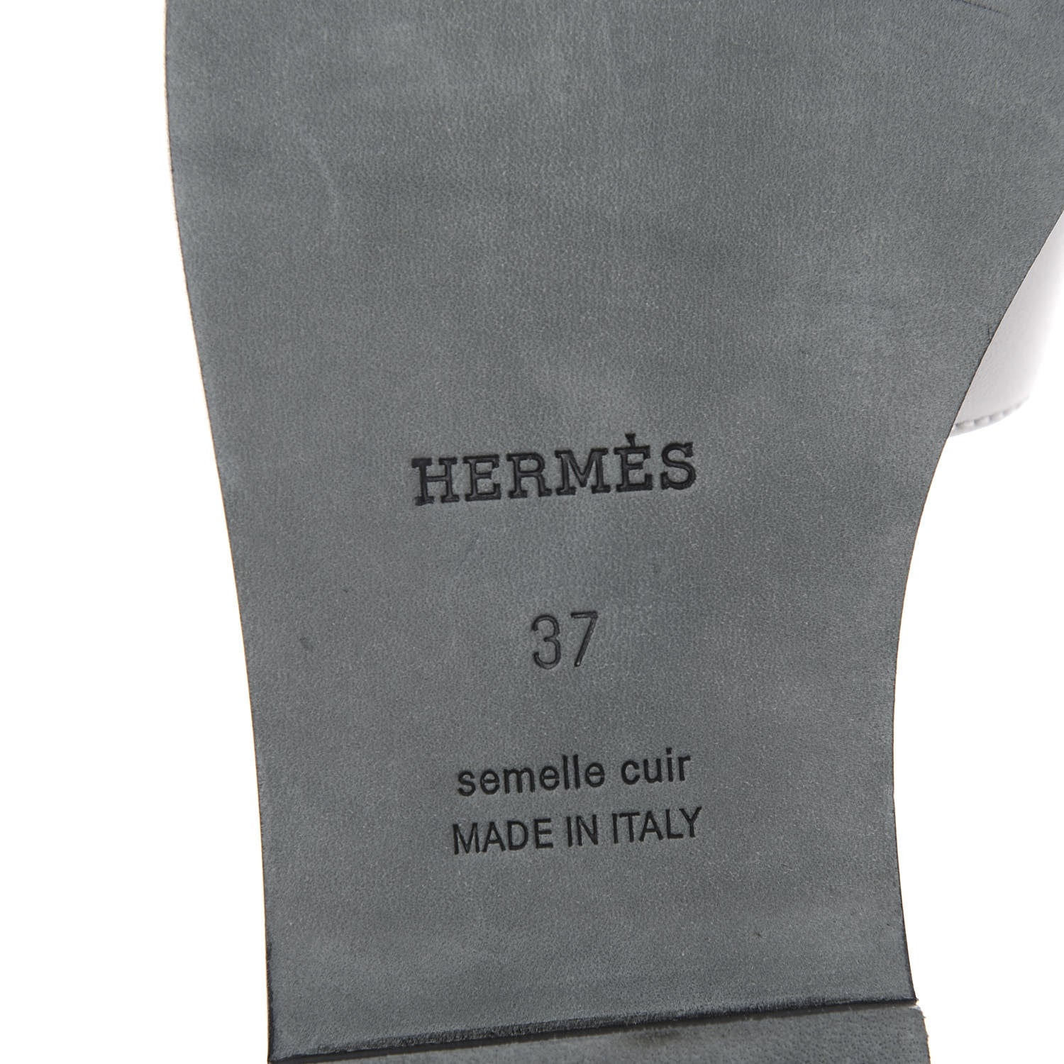 Hermes Box Calfskin Oran Sandals 37 White Bois De Rose 8 of 9