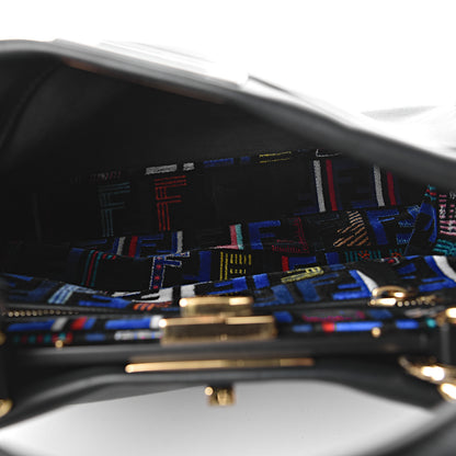 Fendi Calfskin Velvet Fun Fair Medium Peekaboo Iconic Satchel Night Blue Multicolor 5 of 11