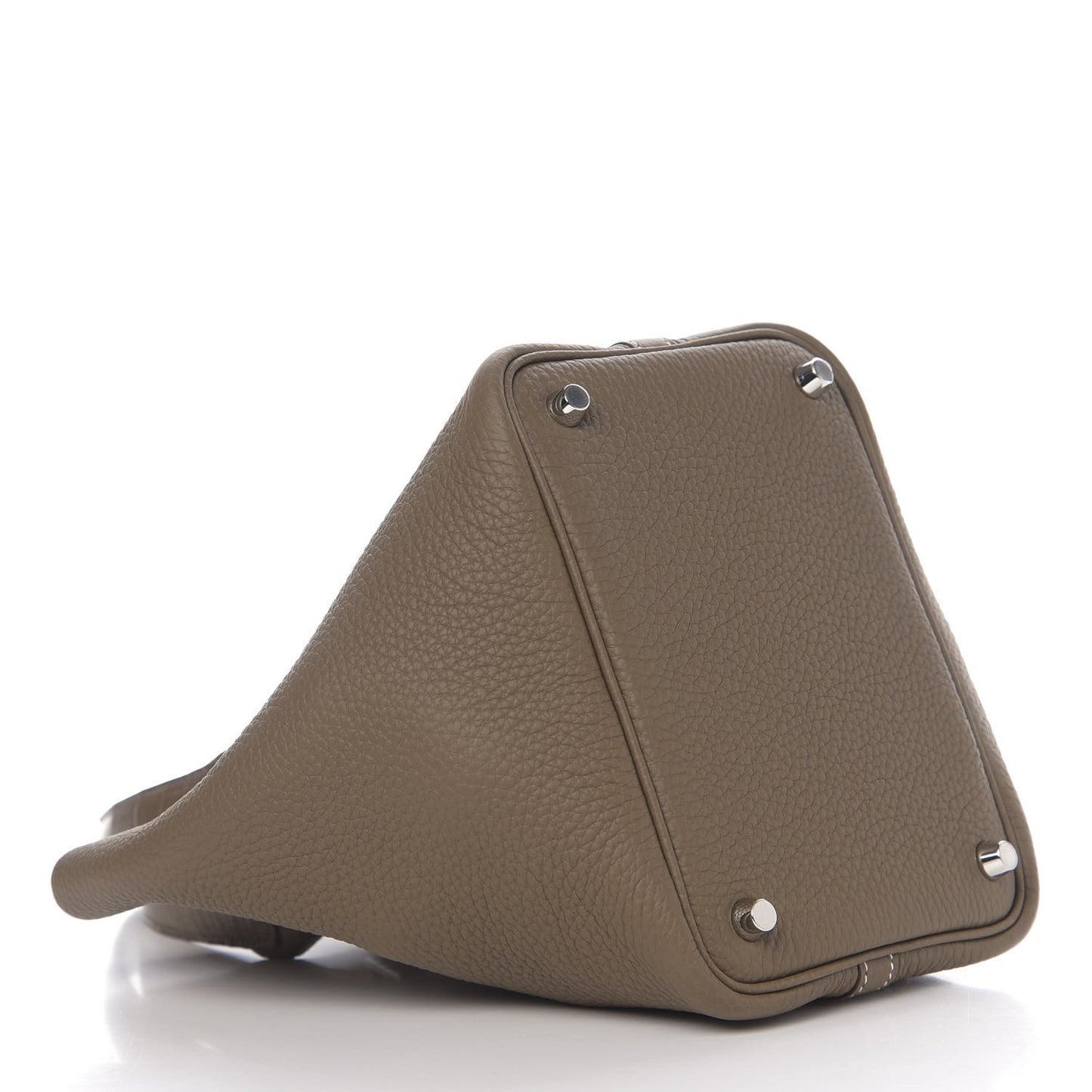 Taurillon Clemence Matte Alligator Picotin Lock Touch 18 PM Etoupe