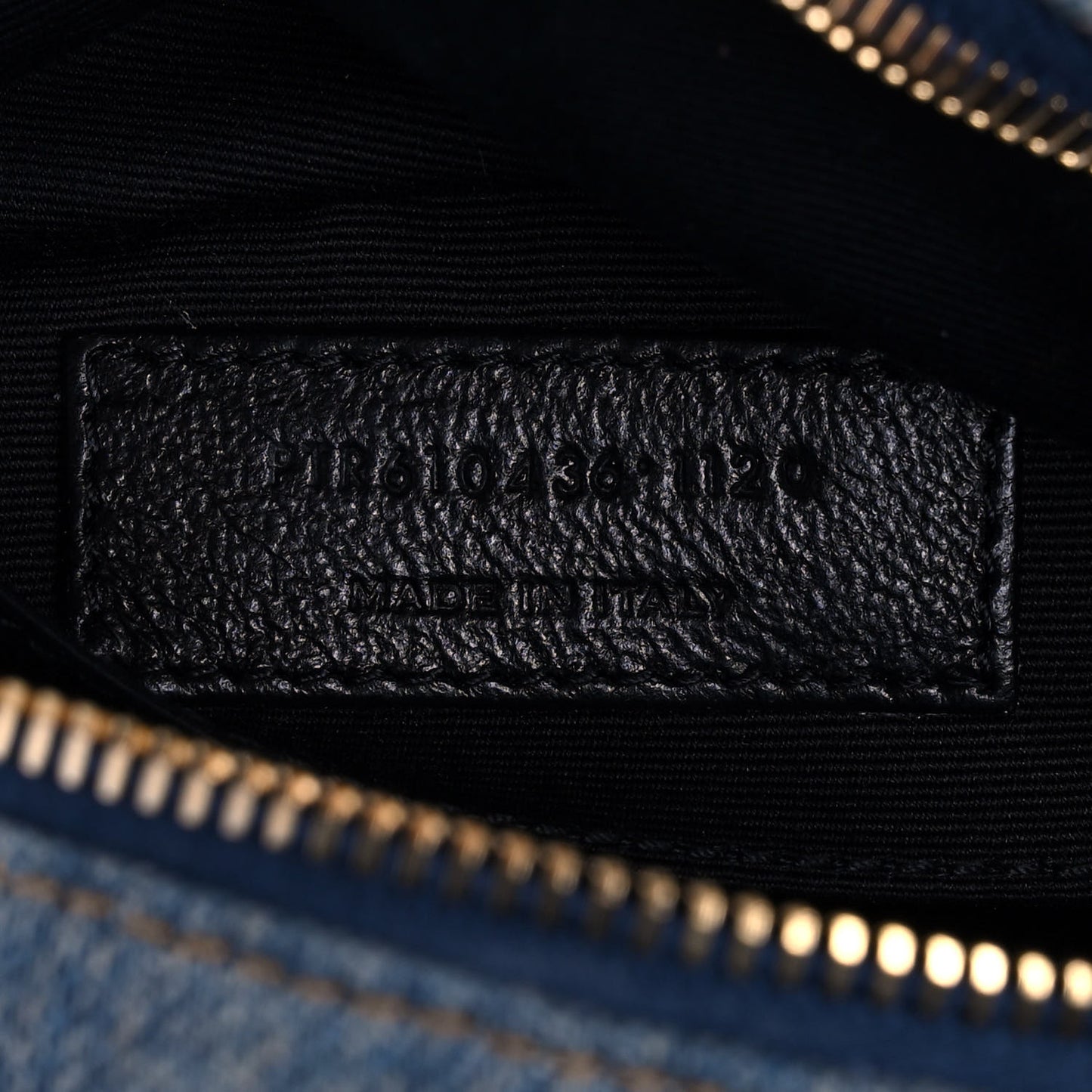 Denim Quilted Monogram Round Crossbody Bag Rodeo Blue