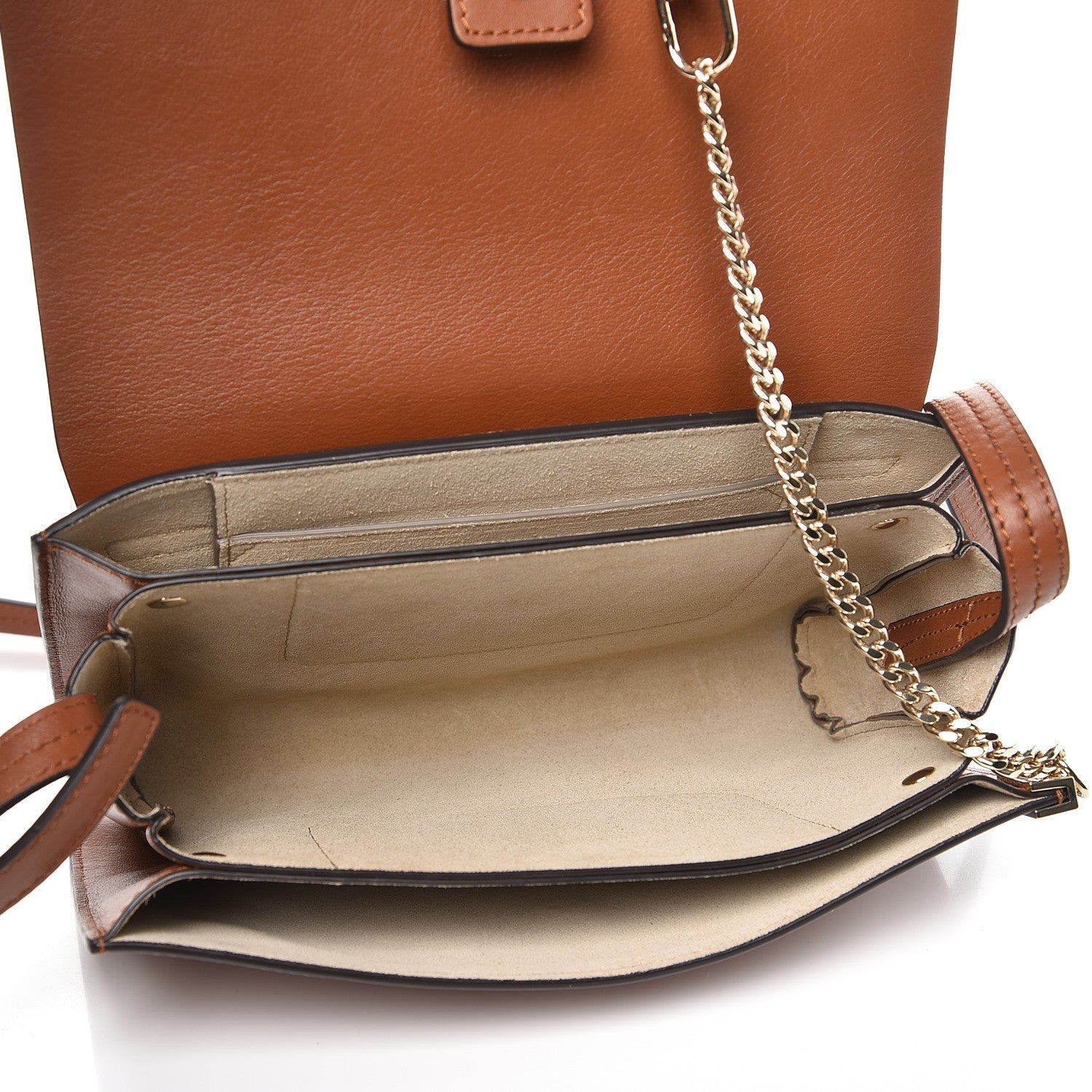 Chloe Suede Calfskin Small Faye Shoulder Bag Tobacco 5 of 7
