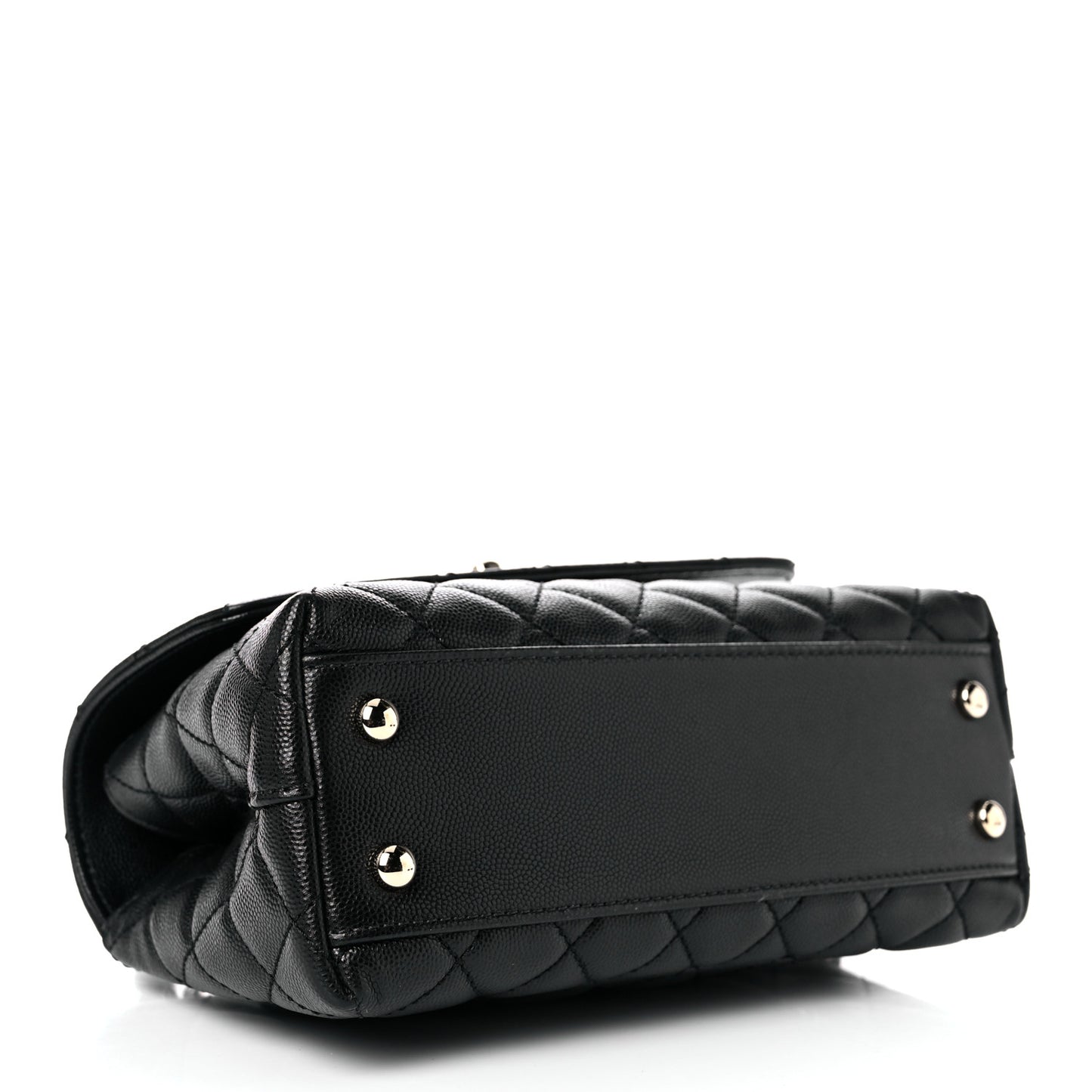 Caviar Quilted Mini Coco Handle Flap Black
