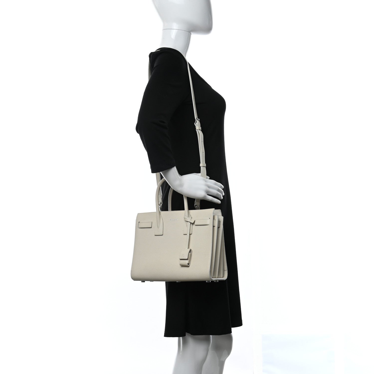 Saint Laurent Grained Calfskin Baby Sac De Jour White 2 of 21