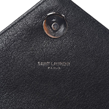 Saint Laurent Sheepskin Matelasse Chevron Monogram Medium College Bag Black 6 of 10