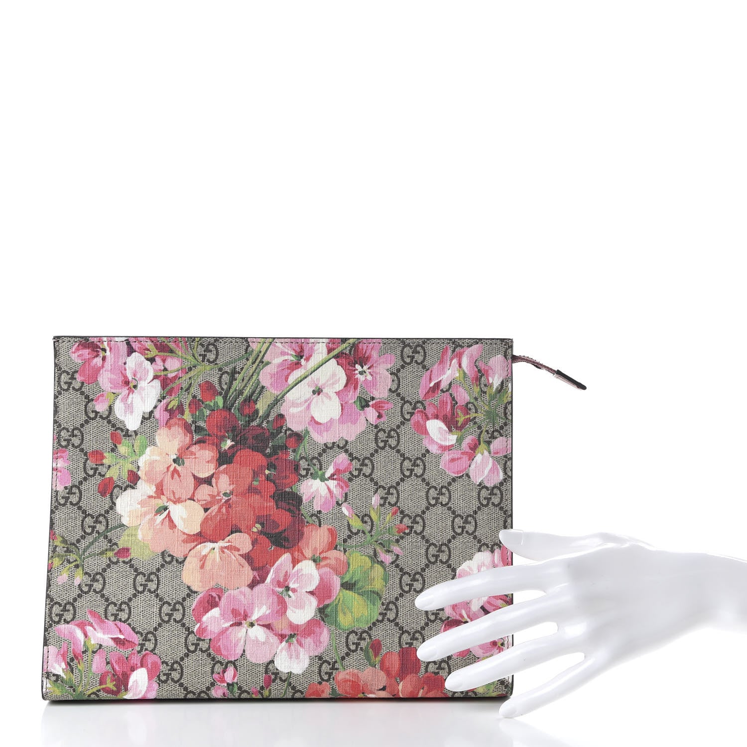 Gucci GG Supreme Monogram Blooms Large Cosmetic Case Beige Multicolor Dry Rose 2 of 8