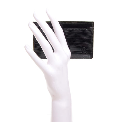 Louis Vuitton Epi Electric Card Holder Black 2 of 7