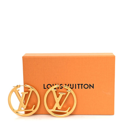 Louis Vuitton Metal Louise Hoop Earrings Gold 5 of 5
