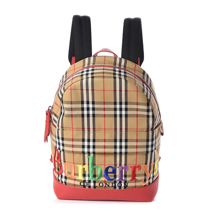 Burberry Vintage Check Embroidered Logo Backpack Antique Yellow 1 of 9