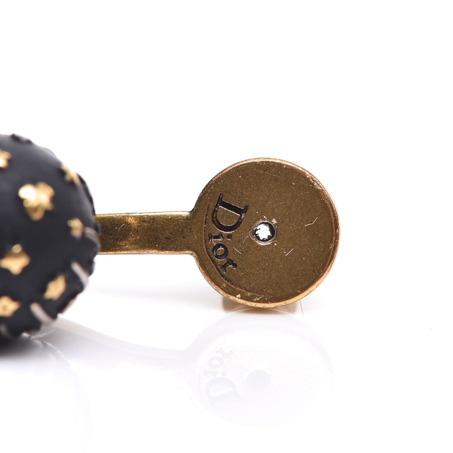 Metal Star Heart Earrings Black Gold