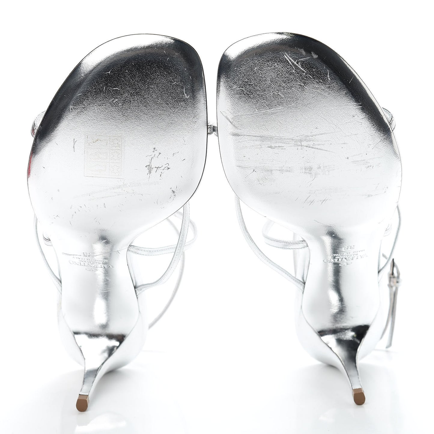 Metallic Nappa 85 Crisscross Sandals 38 Silver