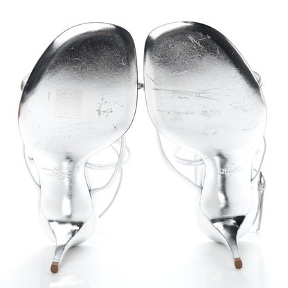 Valentino Garavani Metallic Nappa 85 Crisscross Sandals 38 Silver 7 of 12