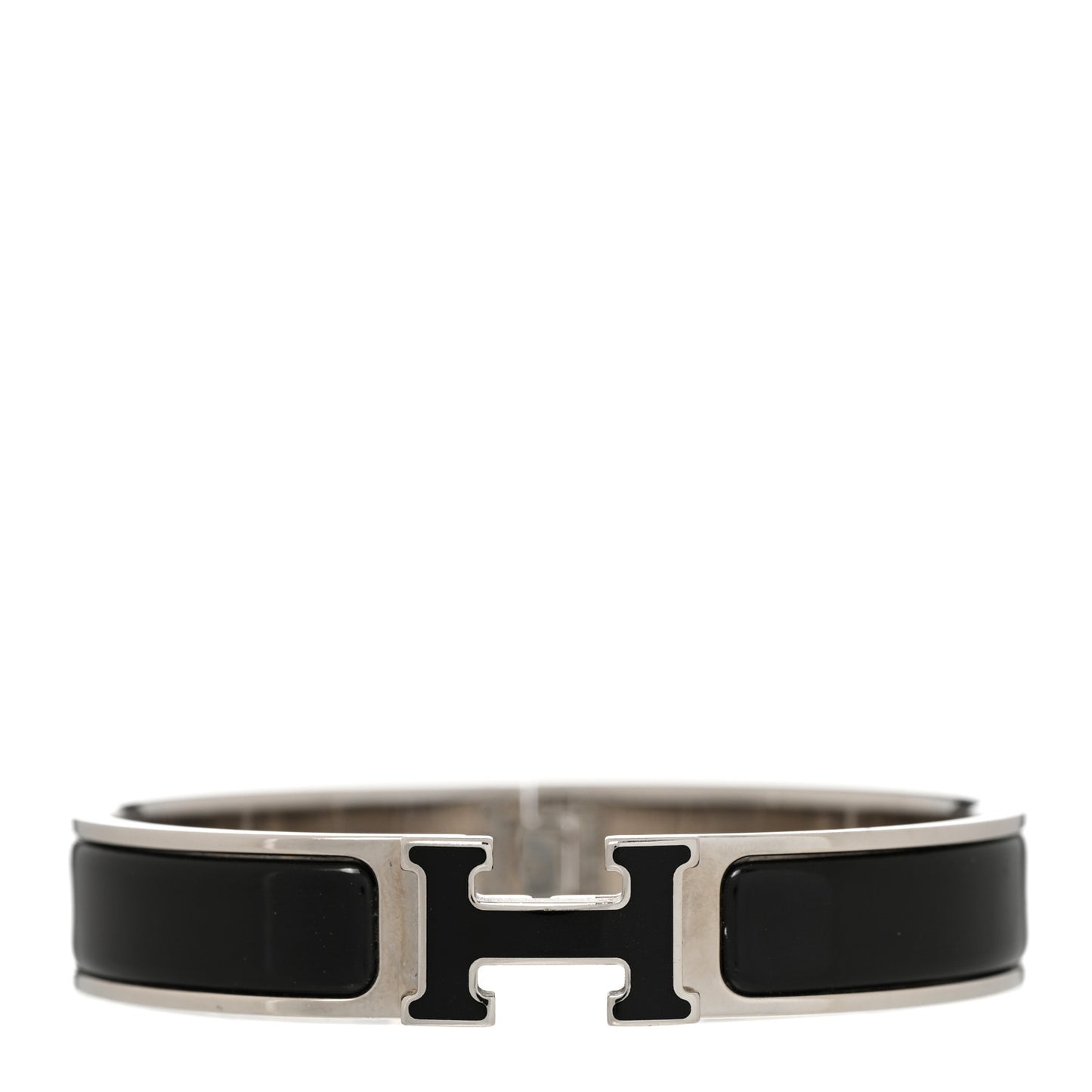 Enamel Narrow Clic Clac H Bracelet GM Black