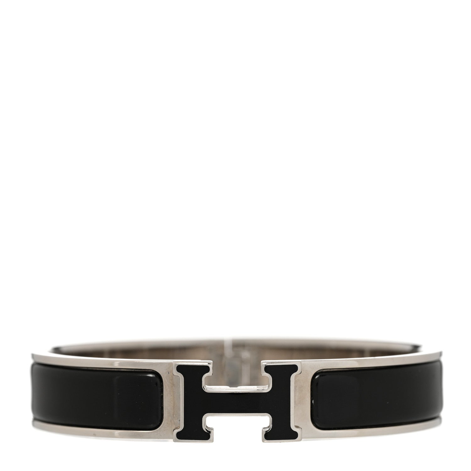 Hermes Enamel Narrow Clic Clac H Bracelet GM Black 1 of 7