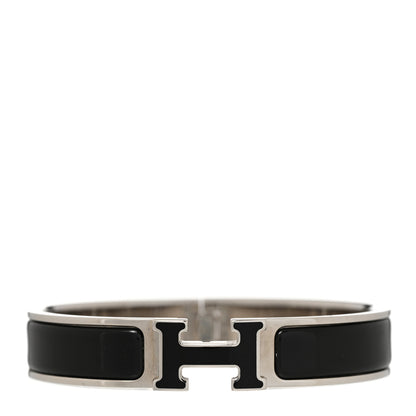 Hermes Enamel Narrow Clic Clac H Bracelet GM Black 1 of 7