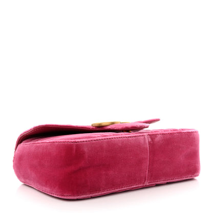 Gucci Velvet Matelasse Mini GG Marmont Shoulder Bag Light Raspberry Rose 4 of 10
