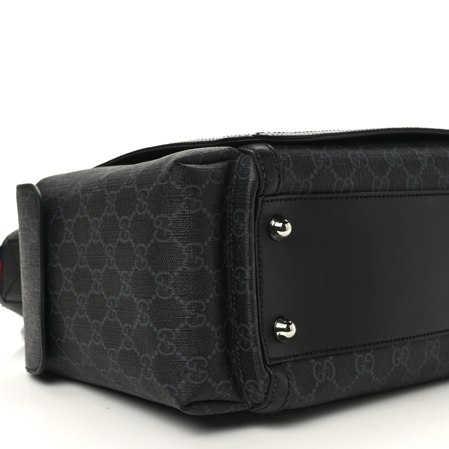 Gucci GG Supreme Monogram Web Messenger Diaper Bag Black Grey 8 of 11