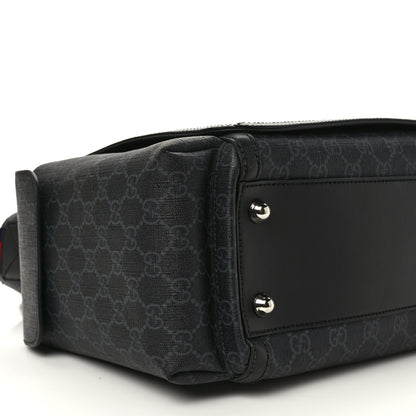 Gucci GG Supreme Monogram Web Messenger Diaper Bag Black Grey 8 of 11