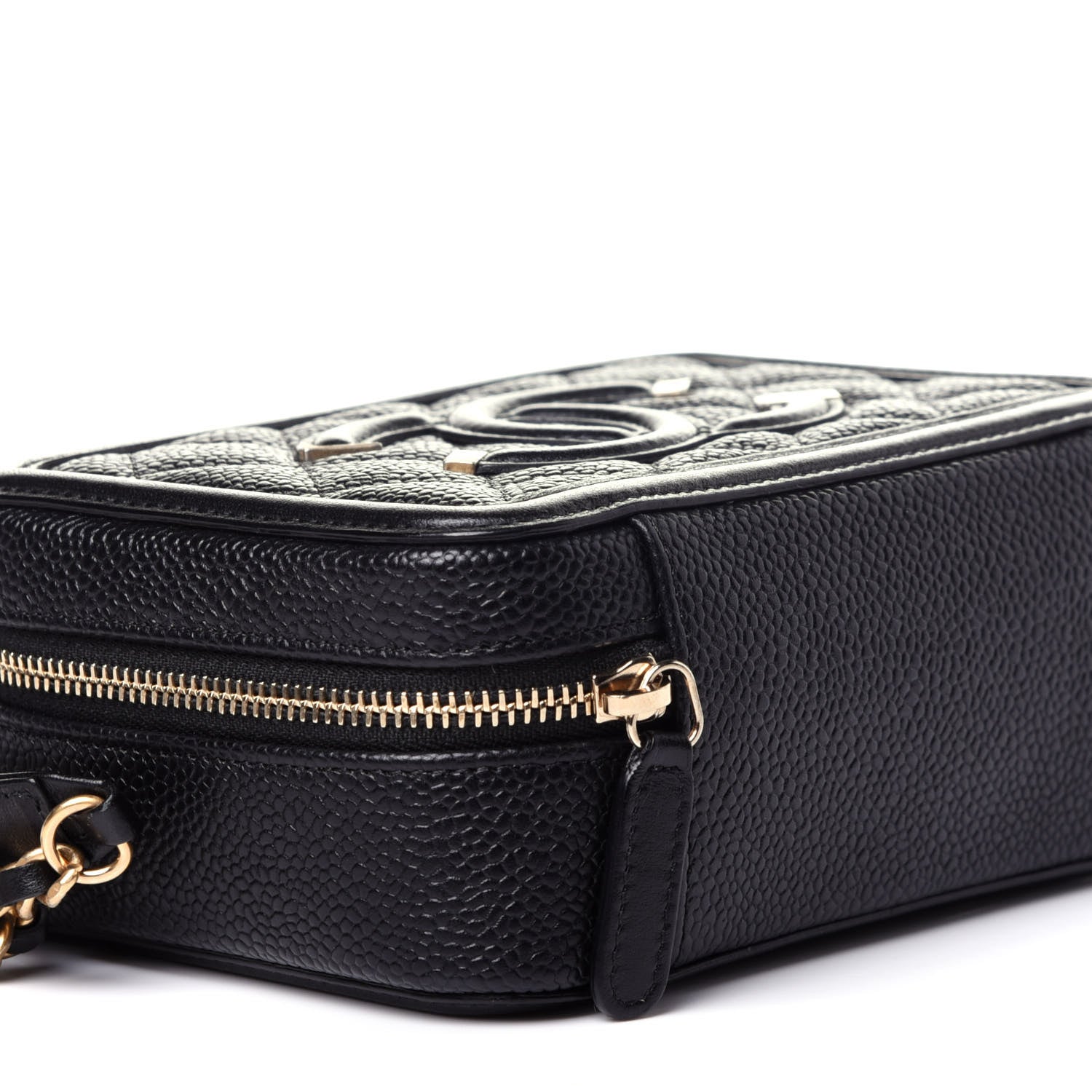 Chanel Caviar Quilted CC Filigree Vanity Clutch With Chain Black 8 of 10