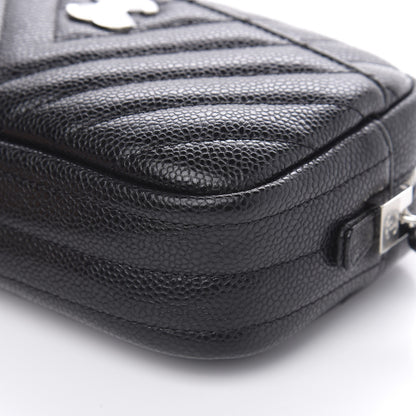 Chanel Caviar Chevron Quilted Camera Case Black 9 of 10