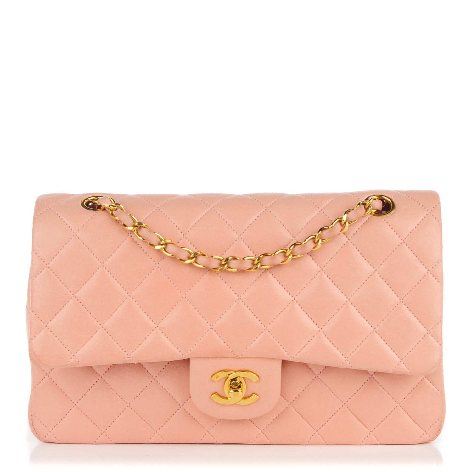 Chanel Lambskin Quilted Medium Double Flap Light Pink 1 of 9