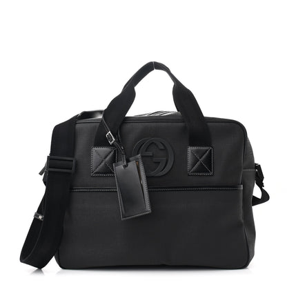 Gucci Coated Canvas Interlocking G Briefcase Black 1 of 11