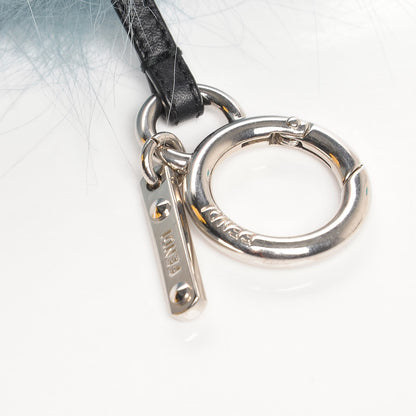 Fendi Fox Mink Rabbit Fur Vitello Flamingo Mini Monster Bag Bug Charm Lagoon Black Multicolor 4 of 4