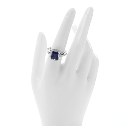 Pasquale Bruni 18K White Gold Diamond Iolite Cocktail Ring 55 7.25 2 of 4