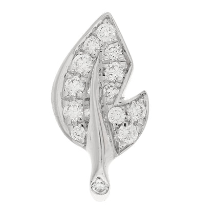Christian Dior 18K White Gold Diamond Rose Bagatelle Leaf Single Stud Earring 1 of 4