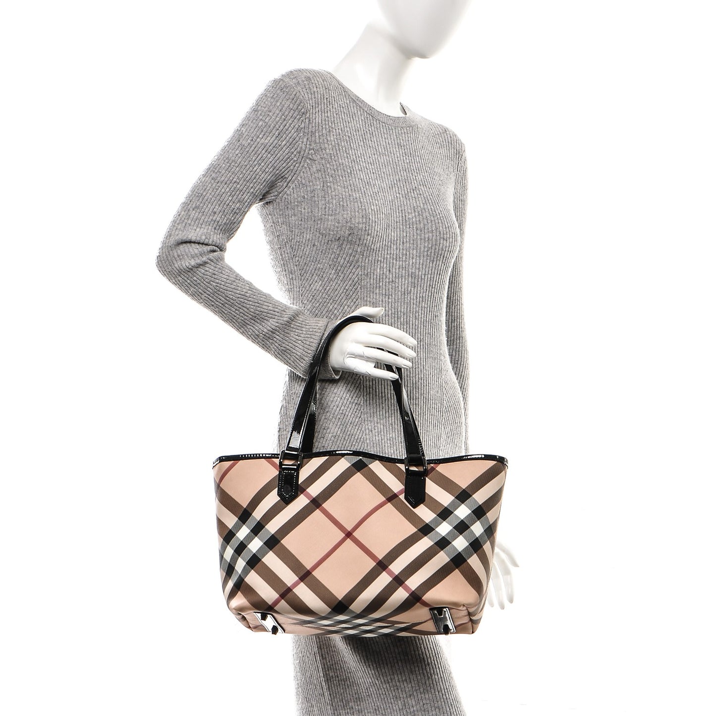 Supernova Check Small Nickie Tote Black