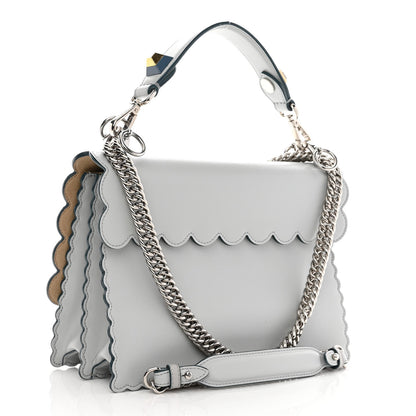 Fendi Vitello Liberty Scalloped Studded Kan I Shoulder Bag Grigio Perla 3 of 13