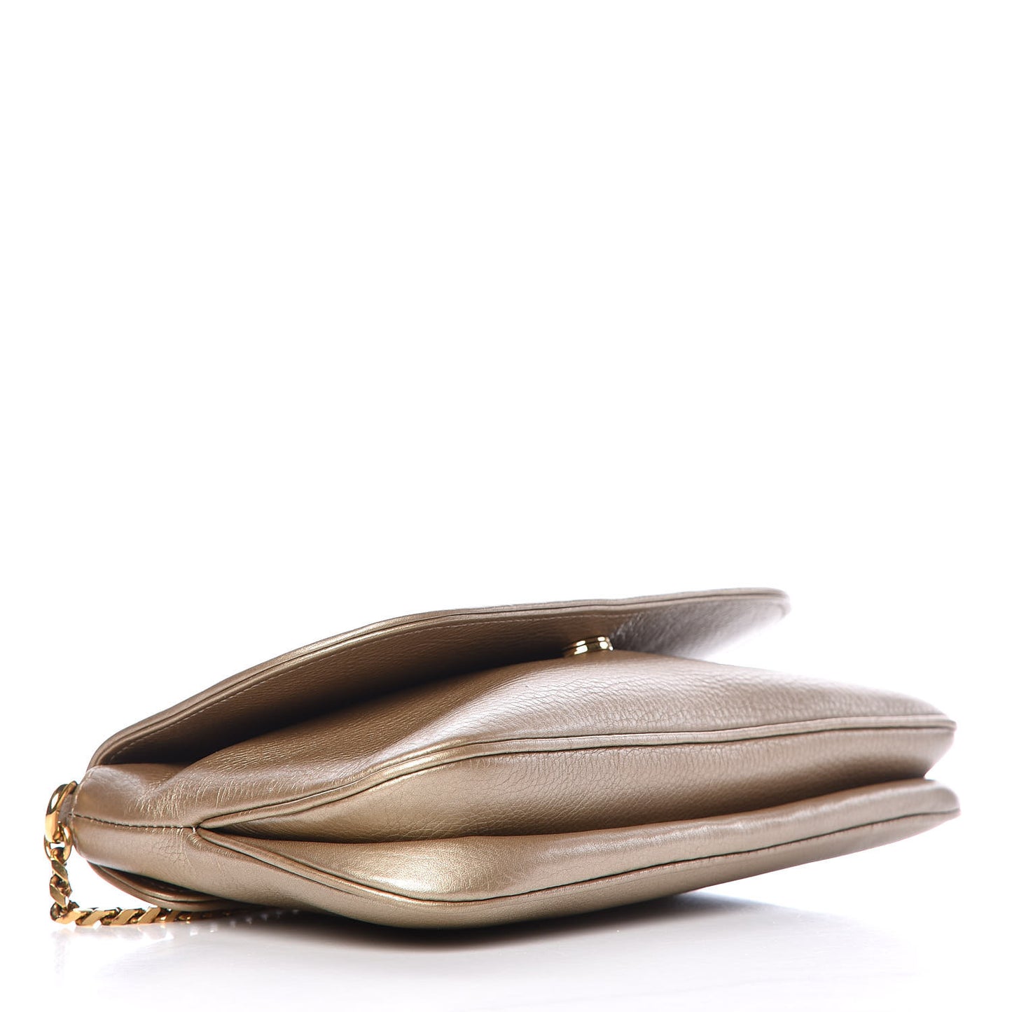 Metallic Pebbled Calfskin Medium 1973 Chain Shoulder Bag Golden Beige