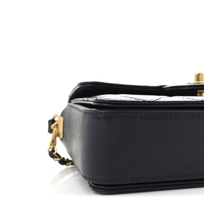 Chanel Shiny Caviar Quilted Mini Top Handle Flap Navy Blue 9 of 11