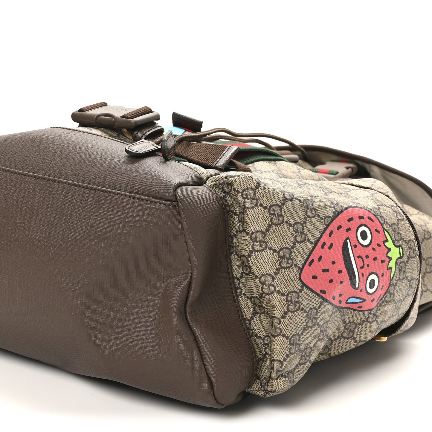 X Pablo DelCielo GG Supreme Monogram Web Cat Print Skateboard Backpack Brown