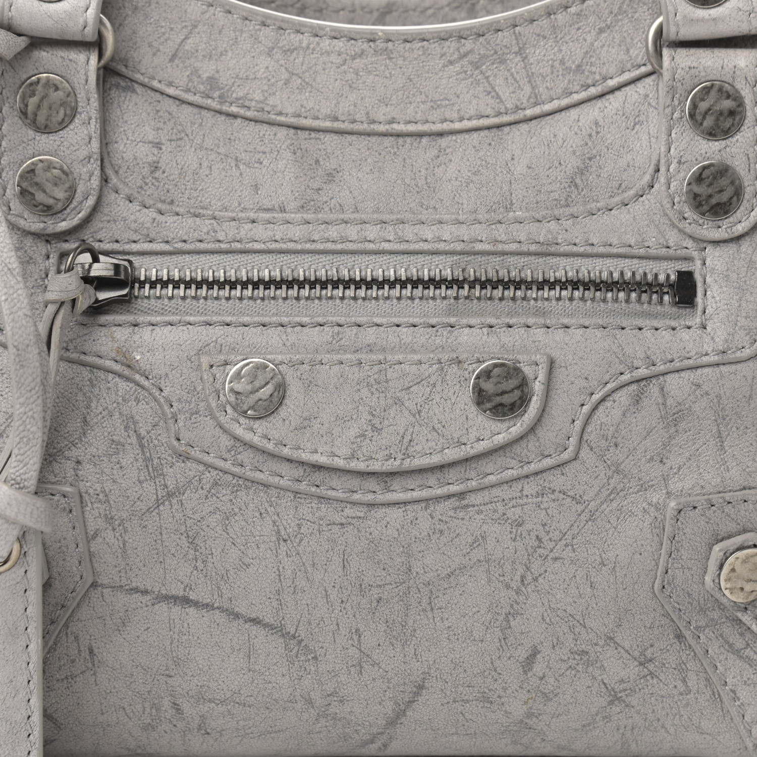 Balenciaga Agneau Marble Hardware Mini City Grey 8 of 13