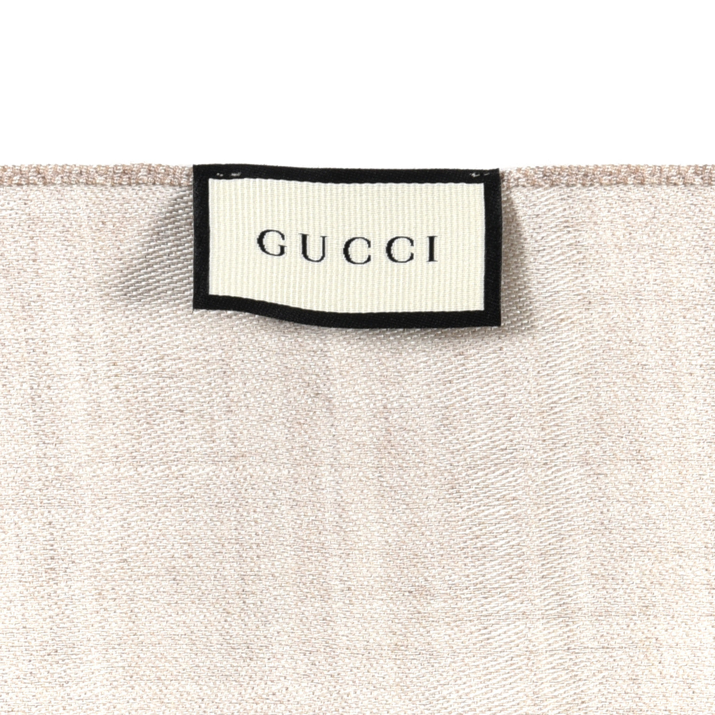 Gucci Wool Silk GG Monogram GGNat Scarf Sand 4 of 4