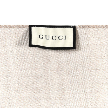 Gucci Wool Silk GG Monogram GGNat Scarf Sand 4 of 4