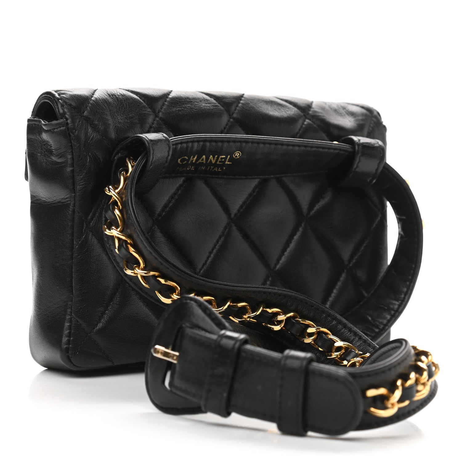 Chanel Lambskin Quilted Flap Waist Belt Bag Black 3 of 13