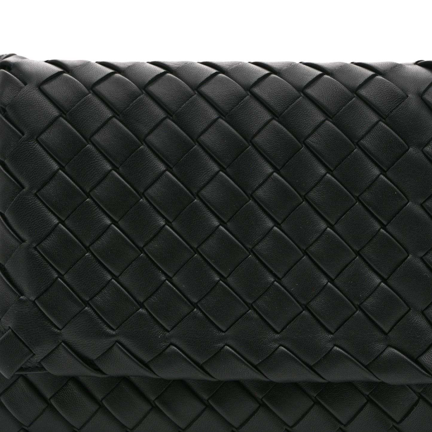 Nappa Intrecciato Small Cobble Messenger Bag Black