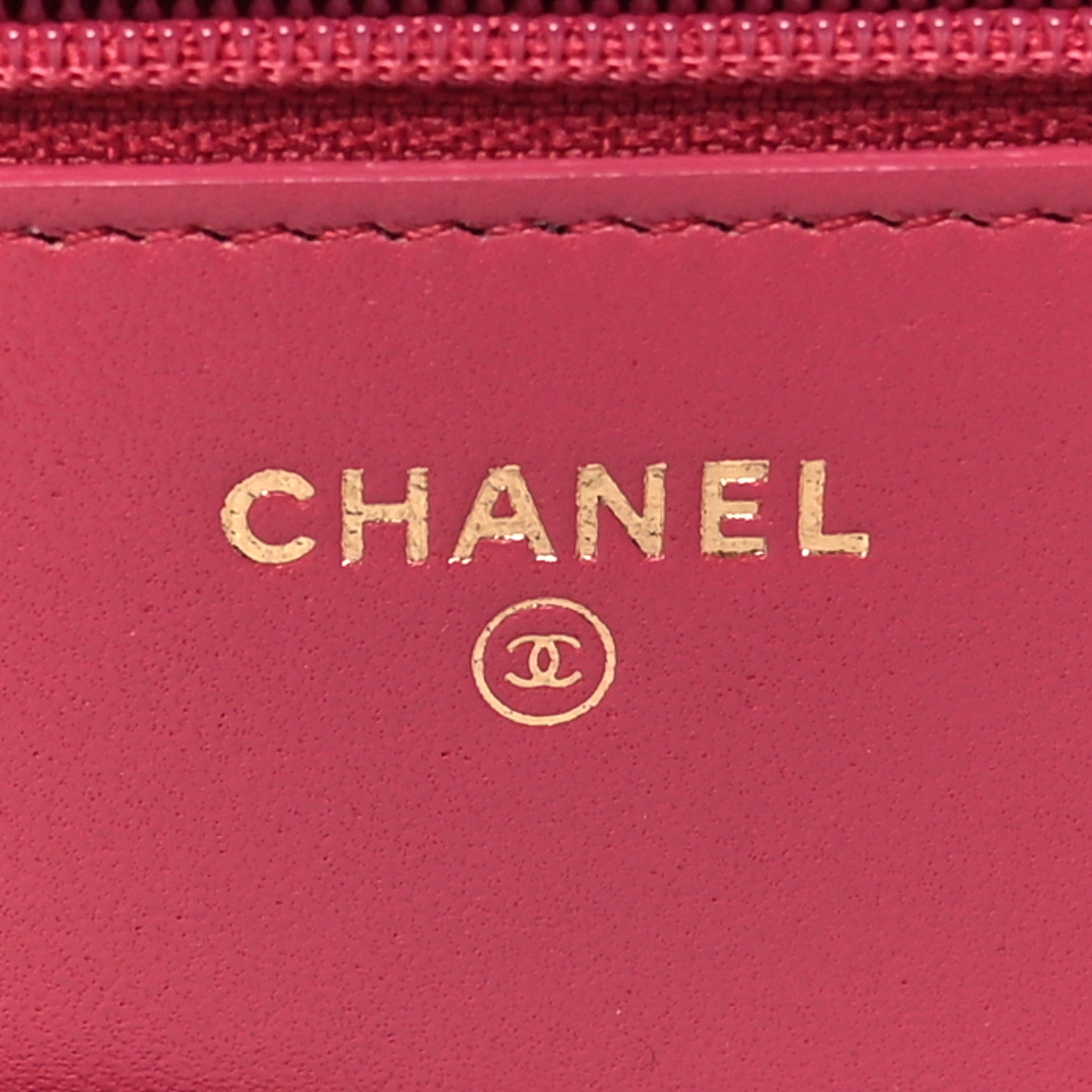 Chanel Lambskin Quilted Wallet On Chain WOC Dark Pink 6 of 14