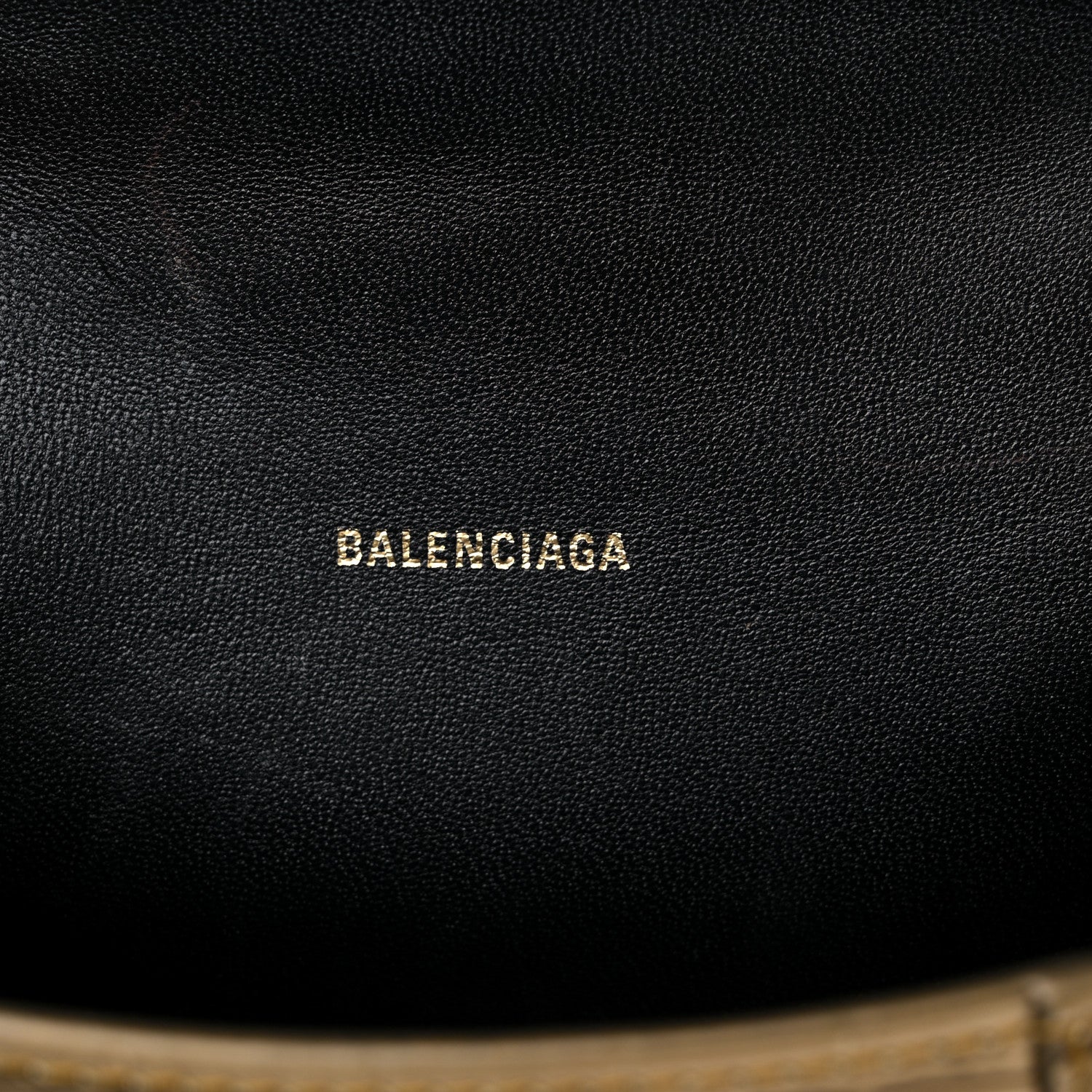 Balenciaga Metallic Calfskin Crocodile Embossed Hourglass Top Handle Bag XS Gold 6 of 14