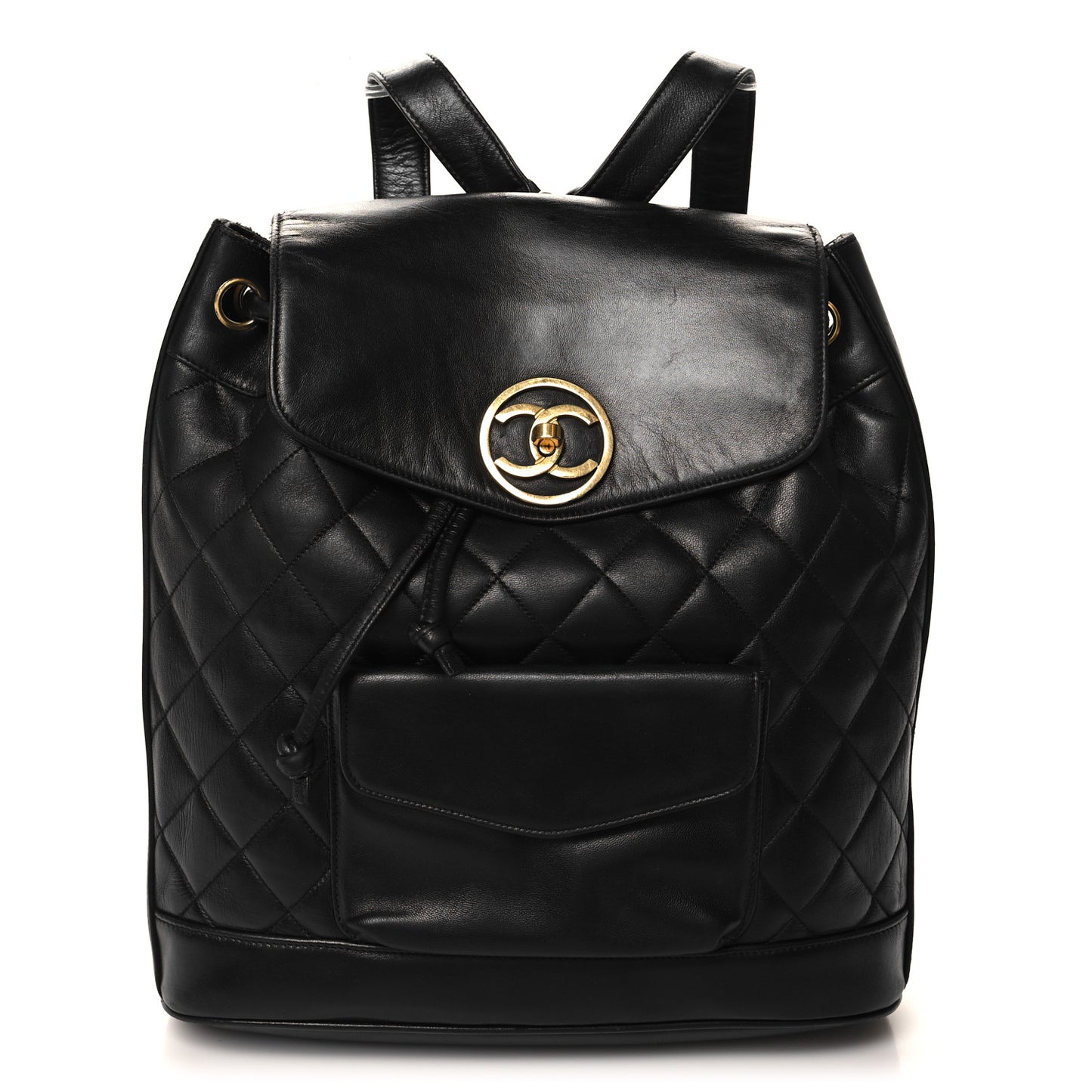 Lambskin Quilted CC Backpack Black