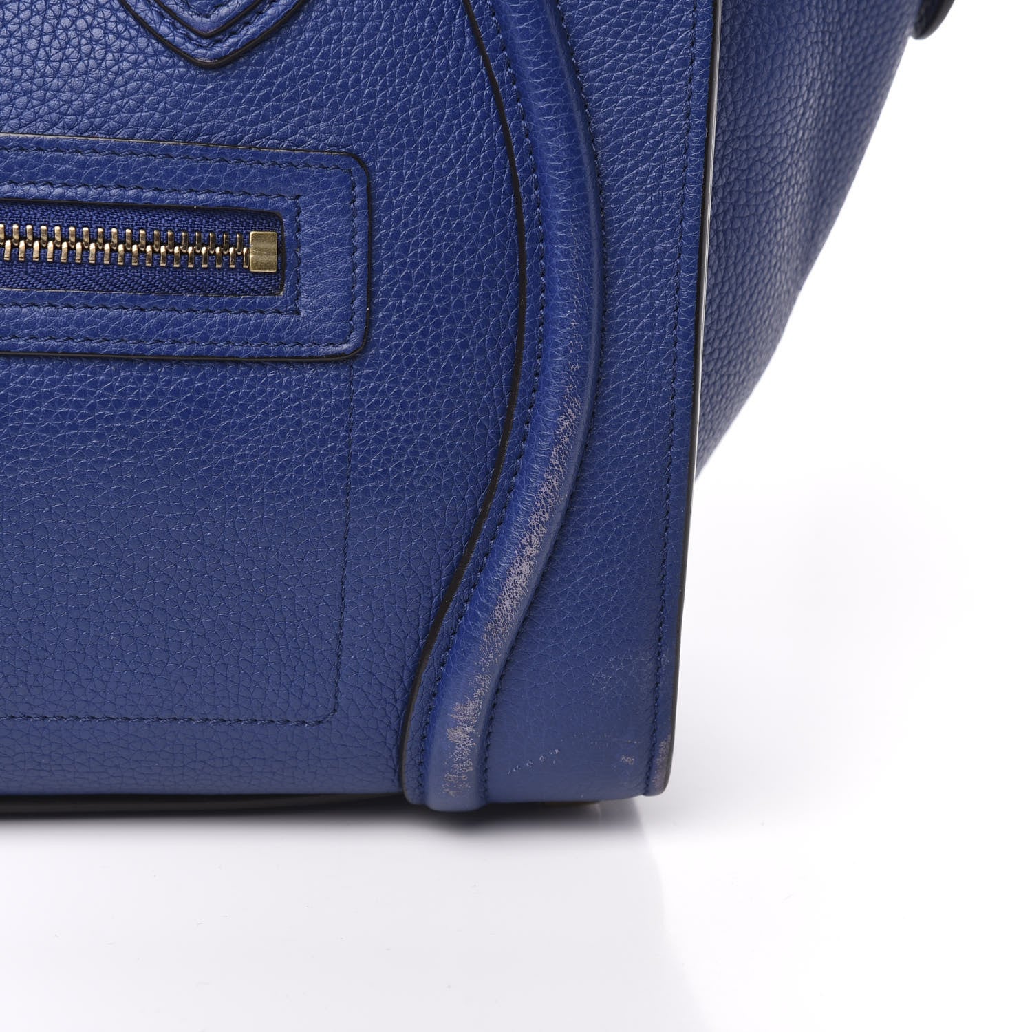 Celine Drummed Calfskin Micro Luggage Indigo 16 of 16