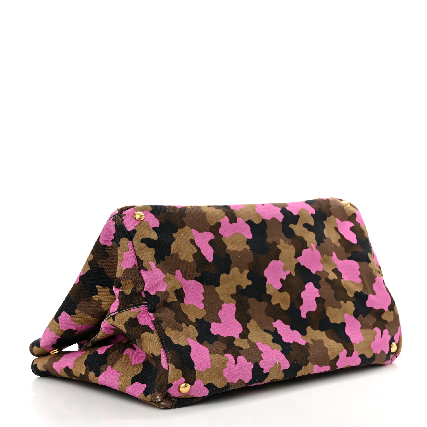 Prada Canapa Camouflage Tote  Pink Brown 4 of 14