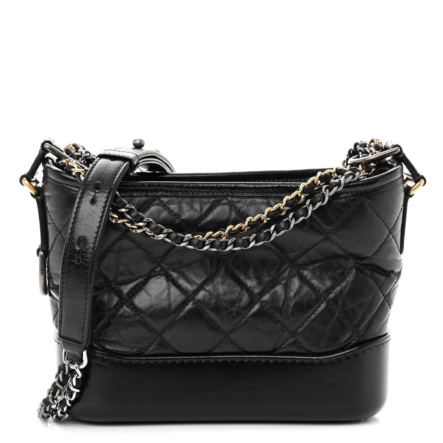 Chanel Aged Calfskin Quilted Small Gabrielle Hobo Black 1 of 10